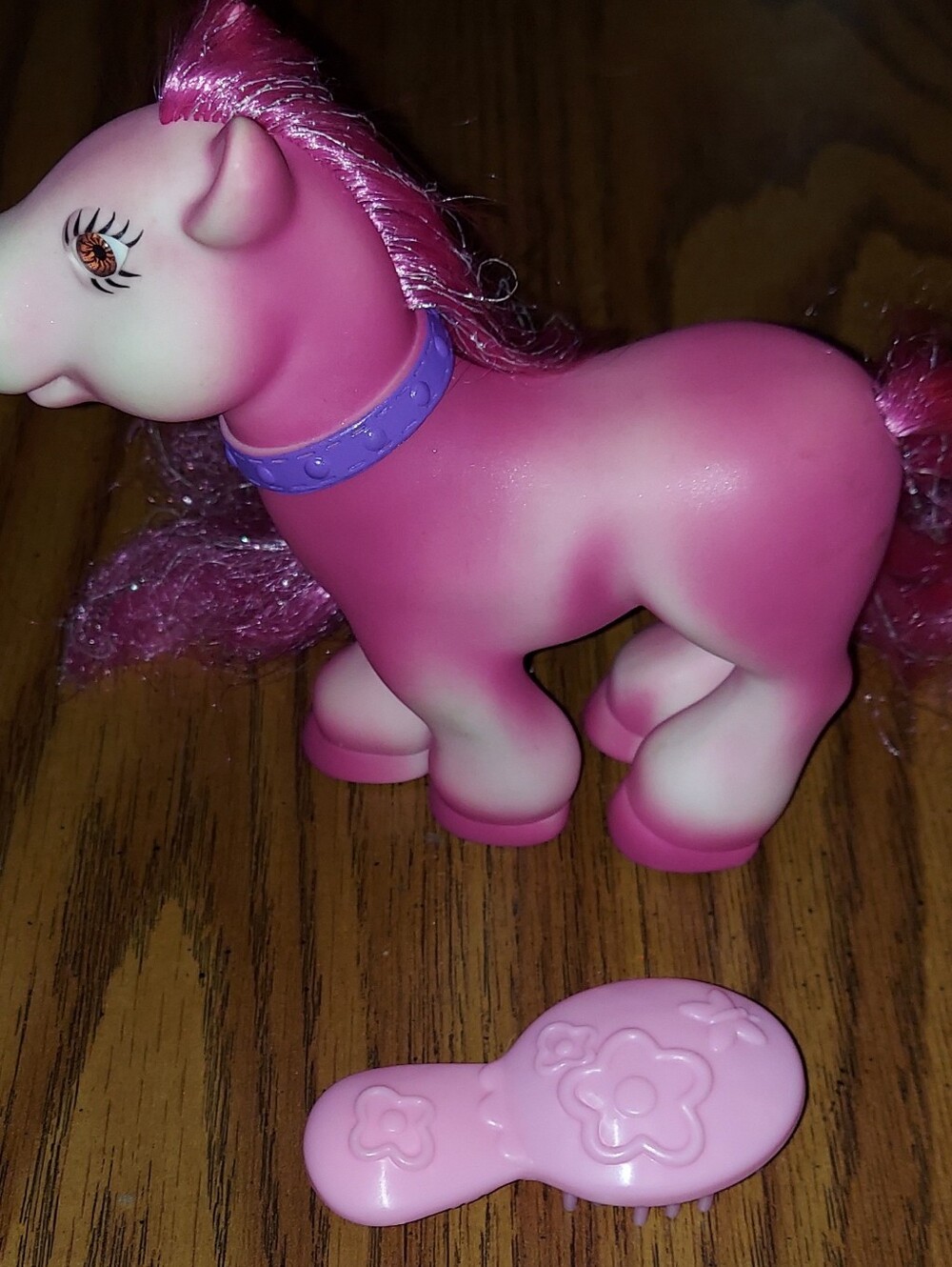 Vintage Pink Play Pony Toy with Brush - Kids Toys